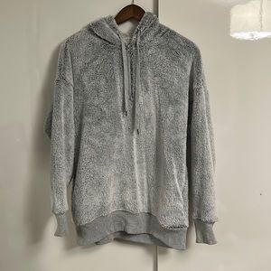 Aerie quarter zip hooded fluffy sweater